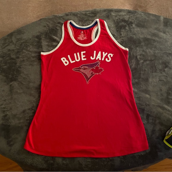Authentic Toronto Blue Jays Dazzeled Logo Tank Top - Red - Picture 3 of 8